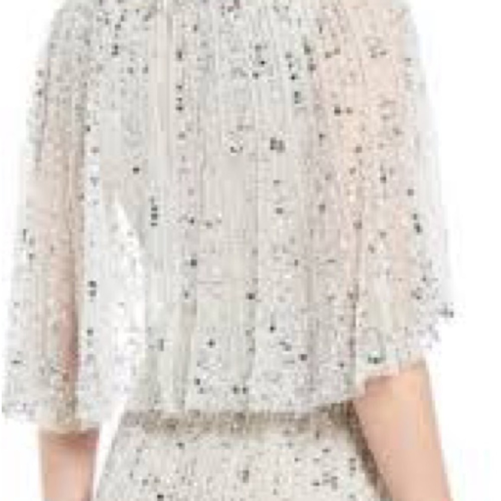 ✔️#63B Brand new with tags Adrianna Papell beaded capelet dress in I it Bscot - Picture 7 of 16